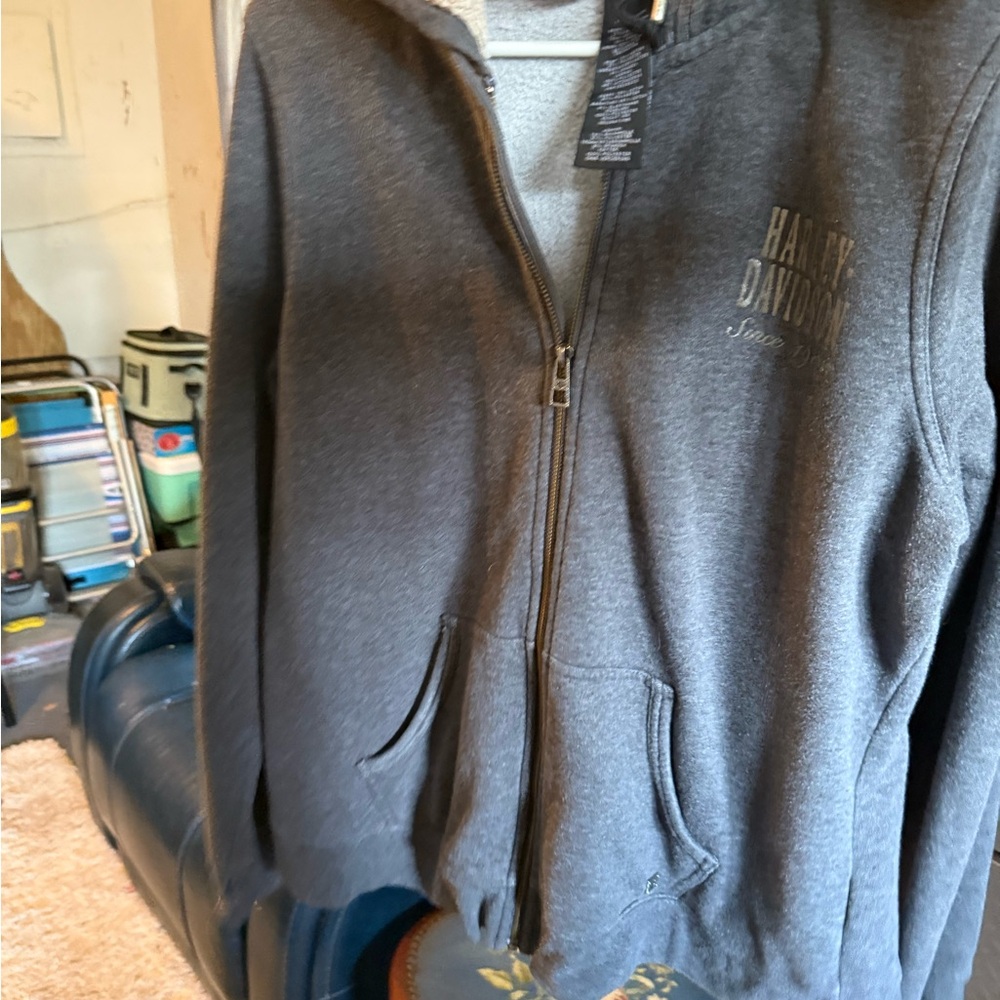 Harley-Davidson Gray Zip-Up Hoodie